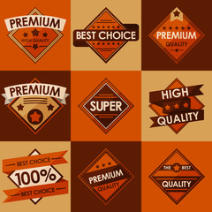 Set of retro vintage badges and labels. Flat Style
