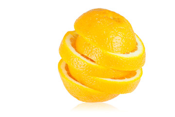 Naklejka na ściany i meble Slice of fresh ripe orange.