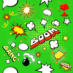 Seamless pattern background with comic book speech bubbles