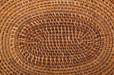 Closeup of Traditional Woven Grass Mat in Circular Pattern