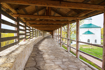 wall in the old Izborsk fortress