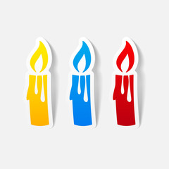 realistic design element: christmas candle