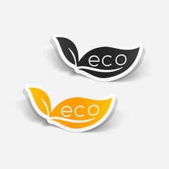 realistic design element: eco sign leaf