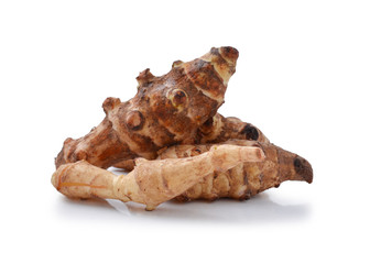 Jerusalem artichoke on a white background