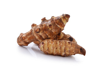 Jerusalem artichoke on a white background