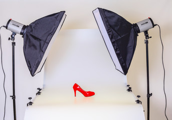 Photo table for product photography in a studio