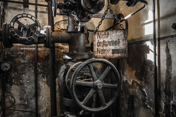 Plakat rusty industrial ruine