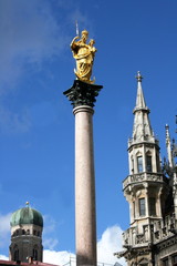 Fototapeta na wymiar The Marian column in the Bavarian State capital of Munich