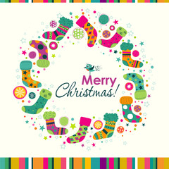 Obraz na płótnie Canvas Template Christmas greeting card, vector