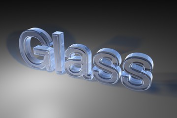 Scritta parola glass