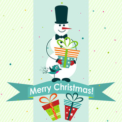 Template Christmas greeting card, vector