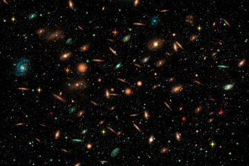 Cluster of Galaxies in deep space