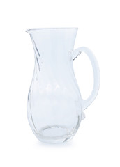Empty glass jar on a white background.
