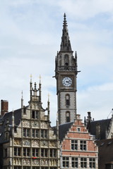 Fototapeta na wymiar Old Post office tower in Ghent, Belgium