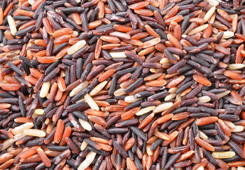 red rice on  background