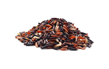 red rice on  background