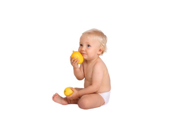 Boy with lemon