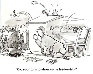 "Ok, your turn to show some leadership."