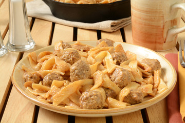 Swedish meatballs with noodles
