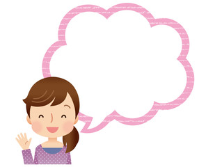 女性　吹き出し　主婦