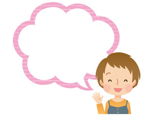 女性　吹き出し　主婦