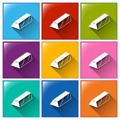 Buttons with gold bars