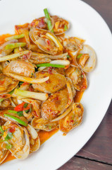 spicy clams on dish