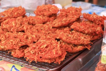 Fried fish patty in the market