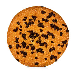 Chocolate chip cookie isolated on white background