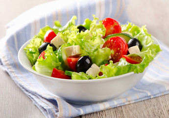 Vegetable salad with feta cheese