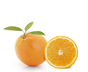 orange slice on white background