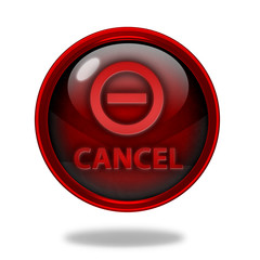 Cancel circular icon on white background