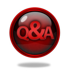 Q&A  circular icon on white background