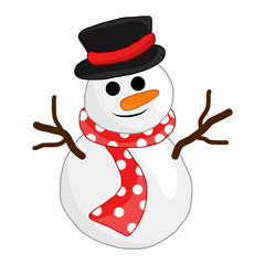 snowman isolated illustration