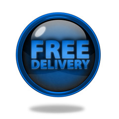 Free delivery circular icon on white background