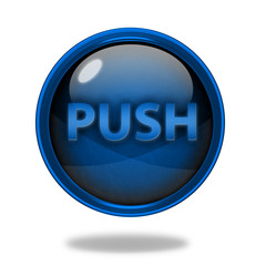 push circular icon on white background