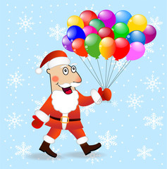 Santa claus with air marbles