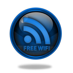 Free wifi circular icon on white background