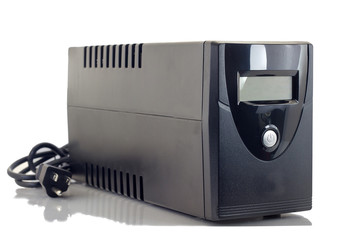 Uninterruptible Power Supply (UPS) isolate on a white background with copy space. clipping path in picture. - obrazy, fototapety, plakaty