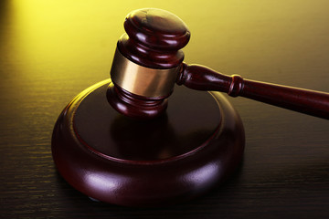 Judge's gavel on table