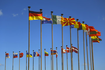 business background of international flags - 73505369