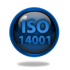 Iso 14001 circular icon on white background