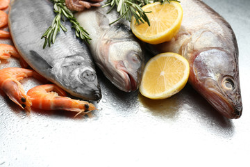 Fresh catch of fish and other seafood close-up