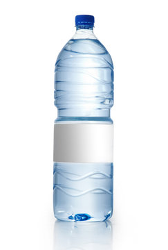 Water Bottle With Blank Label Isolated , Water Bottle Mockup