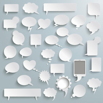 Big Set Paper Communication Bubbles Shadows PiAd