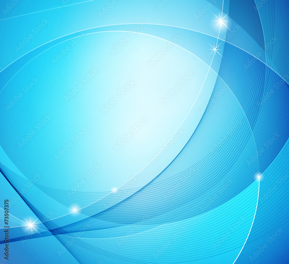 Poster abstract blue shiny vector template background