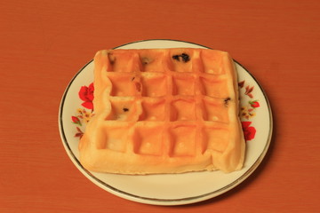 Thai wafel on the dish