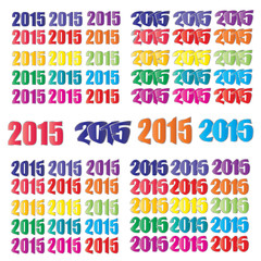 Happy new year 2015  text designs  - vector 2015 set