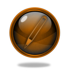 Pencil circular icon on white background