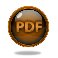 Pdf circular icon on white background